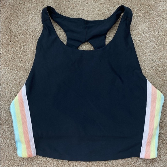 Spiritual Gangster | Black Striped Shakti Brahmi Top Size Small - Picture 1 of 4